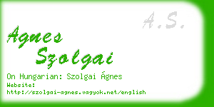 agnes szolgai business card